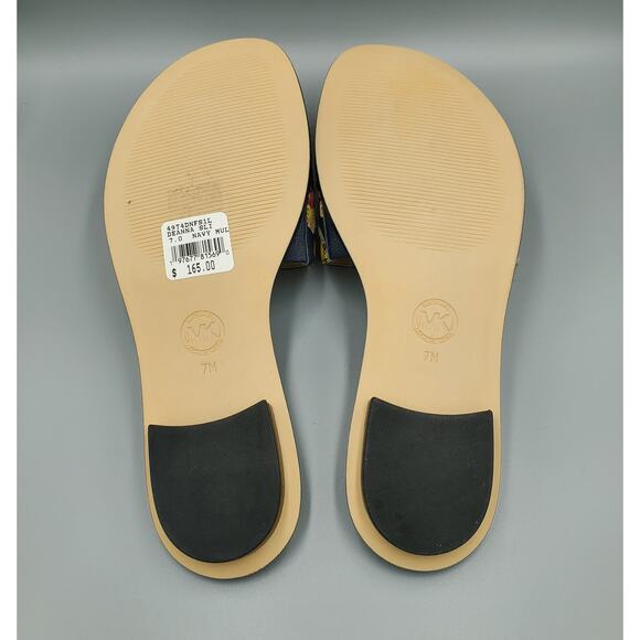 NIB Michael Kors Deanna Sequined Fruit Print Slide Sandal Navy Multi Size 7M - Picture 15 of 16